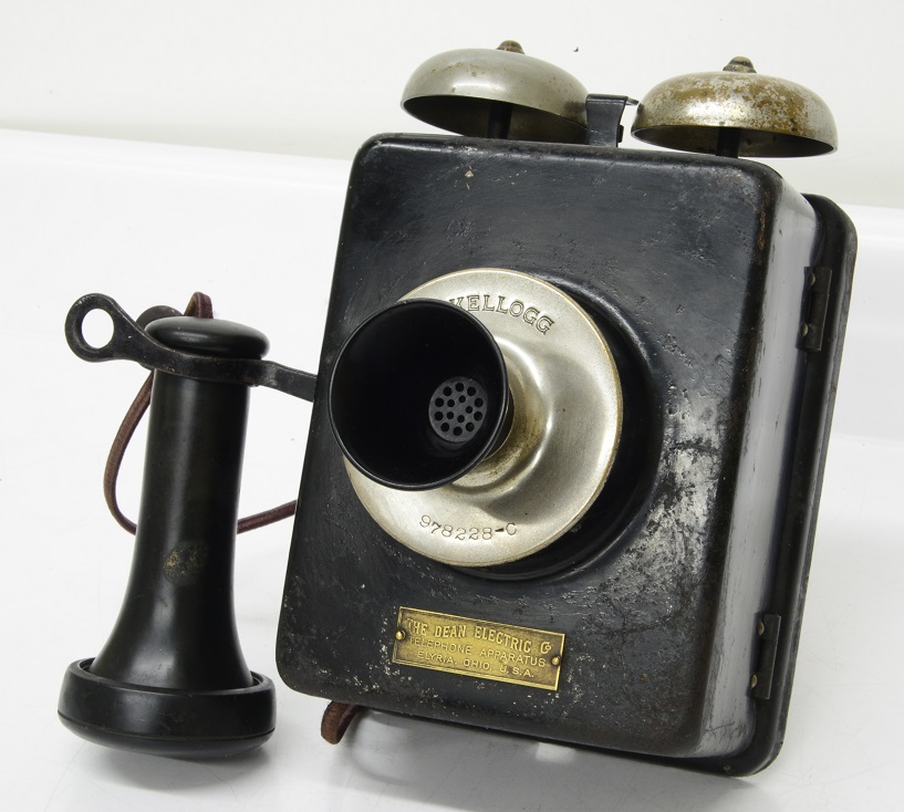 Antique Dean Electric Co Telephone wall phone Elyria Ohio Kellog ...